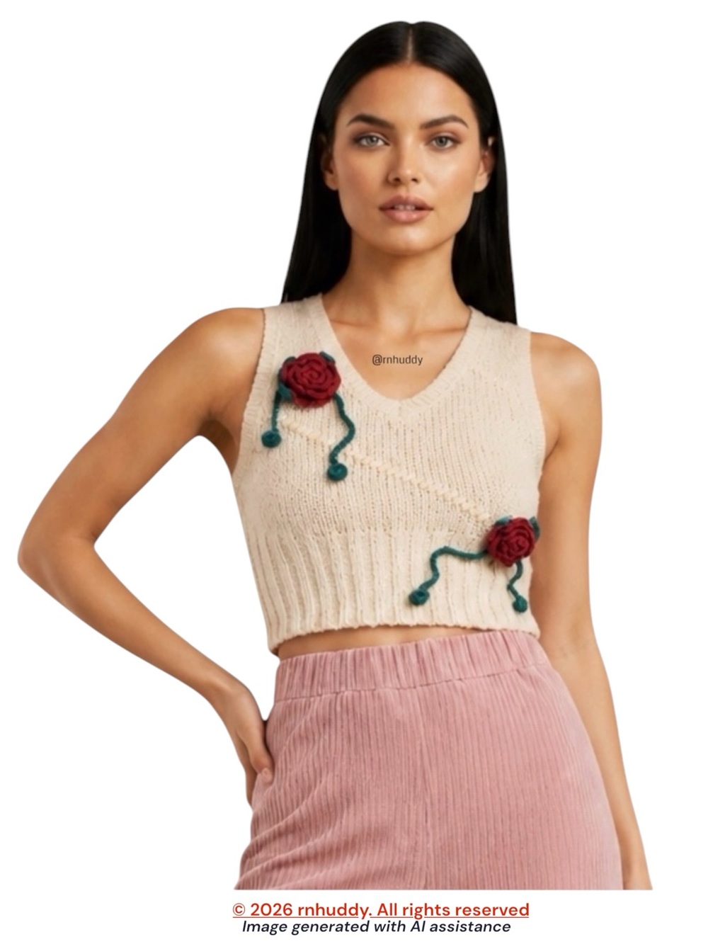 UO Kimchi Blue XS Abigail Rose Sweater Vest